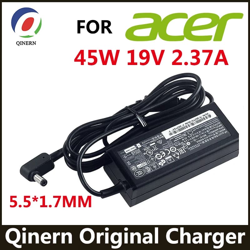 Chargeur adaptateur pour ordinateur portable, 19V, 2,37 a, 5.5x1.7MM, 45W, pour Acer Aspire 3 A314-31 A515-51-3509 série E5-573-516D