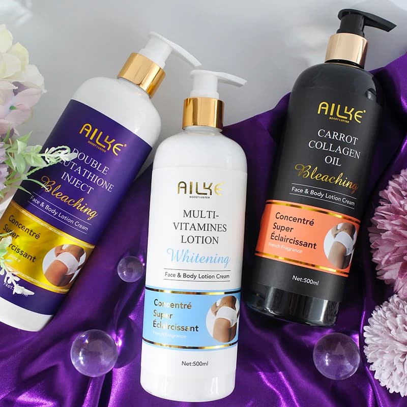 AILKE Lotion corporelle blanchissante, hydratant en profondeur, réduit les taches foncées, mélanine, même le teint, éclaircissant pour tous les