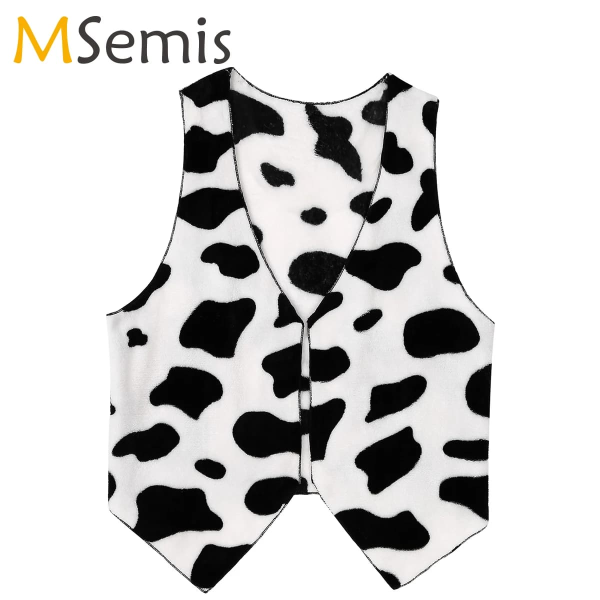 Gilet adulte imprimé vache pour hommes, Costume de Festival de noël, sans manches, ouvert sur le devant, gilet court en flanelle, Costume Hippie