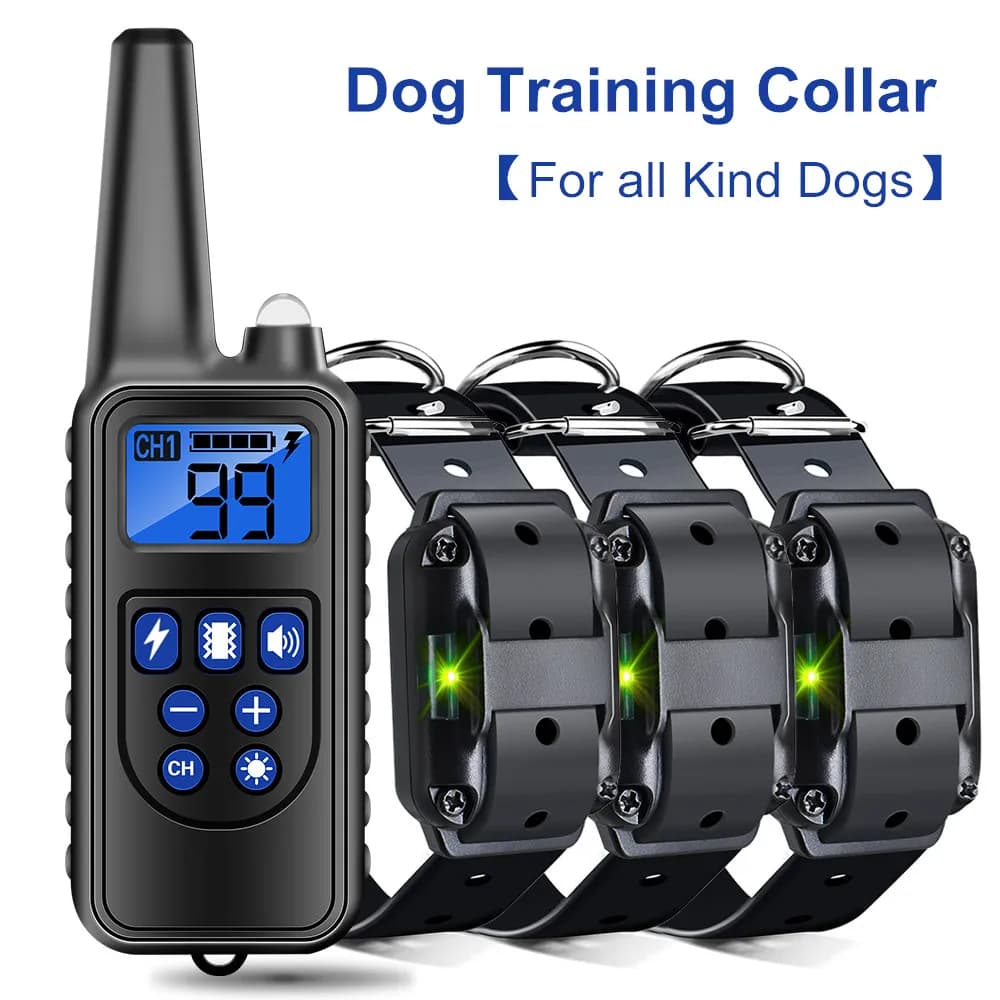 Collier de dressage électrique pour chien, Anti-aboiement, Rechargeable, étanche, télécommande pour animaux de compagnie, toutes tailles, choc,