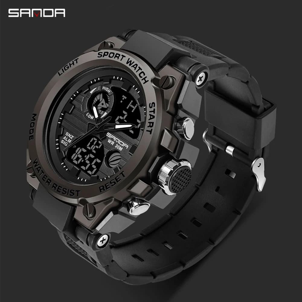 SANDA G Style hommes montre numérique Date montres de sport militaire étanche montre-bracelet électronique hommes horloge Orologio da uomo 739