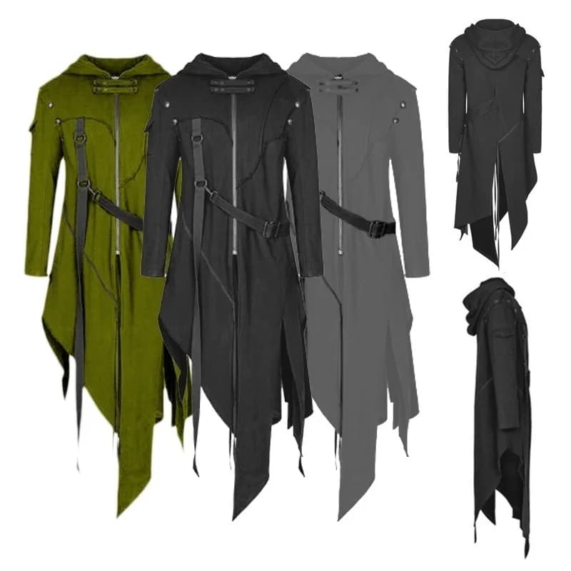 SHUJIN-Long Cardigan à Capuche pour Homme, Style Gothique, Hip Hop, Punk, Vintage, Design Irrégulier