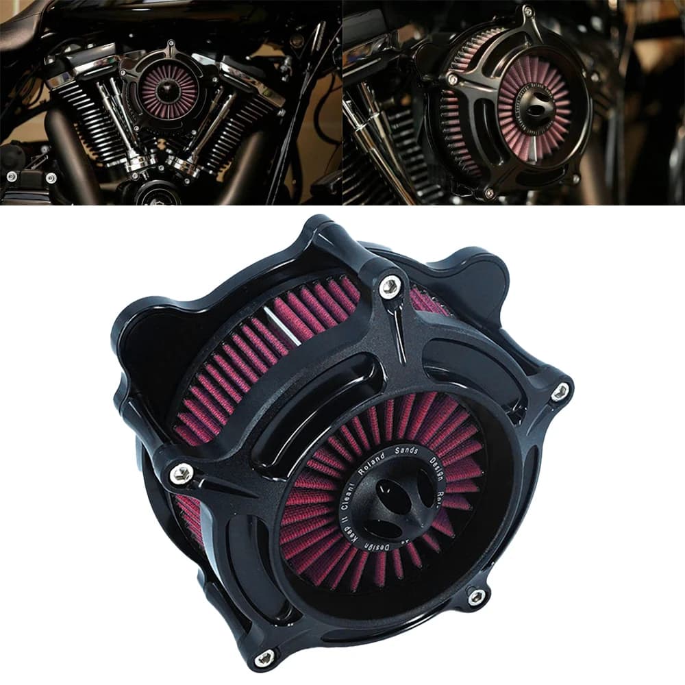 RSD – filtre à Air pour Turbine de moto, filtre noir mat pour Harley Sportster XL Touring Softail Dyna EVO et Twin Cam Fatboy FXDLS