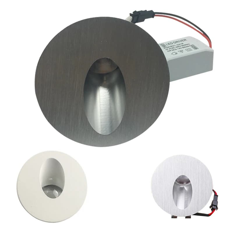 Bref éclairage LED intégré en aluminium, lumière de fond pour escaliers, éclairage d'allée, 1W 3W, 85-265V