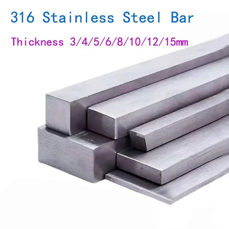 Barre plate en acier inoxydable 316, longueur/100 mm, épaisseur 3/4/5/6/8/10/12/15 mm, largeur 10/15/20/25/30/40/50/60/80 mm, pour usinage CNC