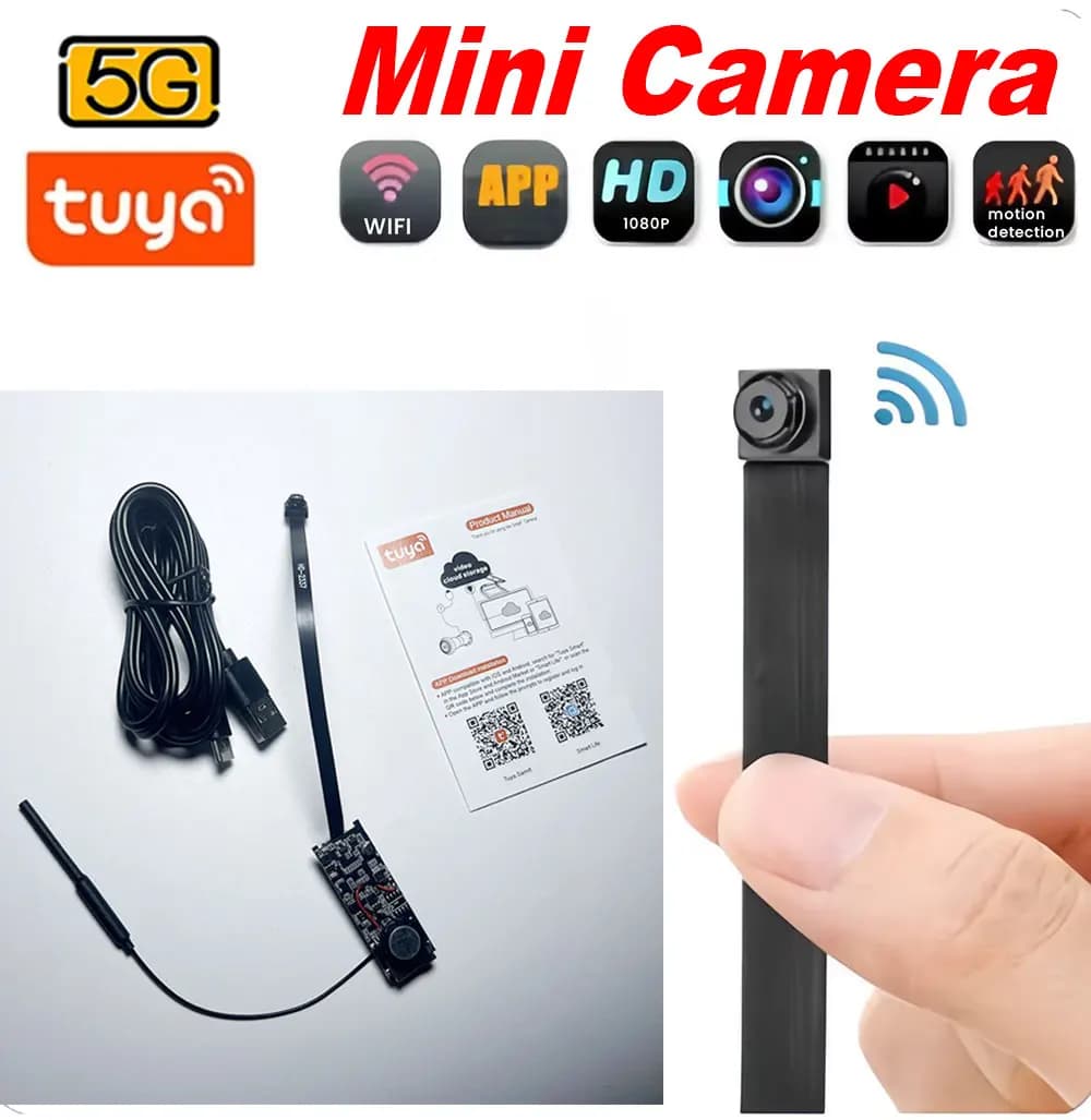 Caméra WiFi Tuya Mini PCB grand angle 2,1 mm 3MP intérieure Onvif avec audio intégré, emplacement pour carte TF, IPC, caméra de sécurité