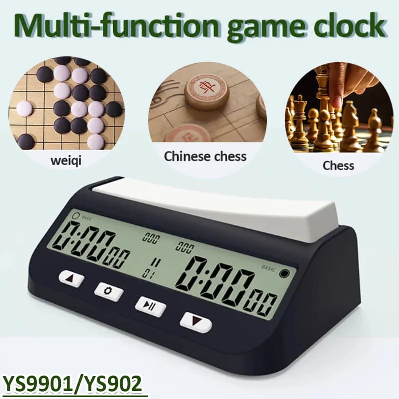 YS9901/YS902 horloge d'échecs professionnelle Portable polyvalente minuterie d'échecs numérique minuterie de jeu compte à rebours/bas chronomètre