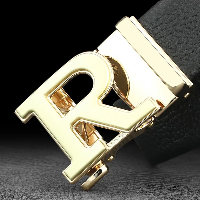 Ceintures de luxe pour hommes, lettre R, boucle automatique, cuir de grain de haute qualité, mode jeunes hommes, marque cintos masculinosZ276