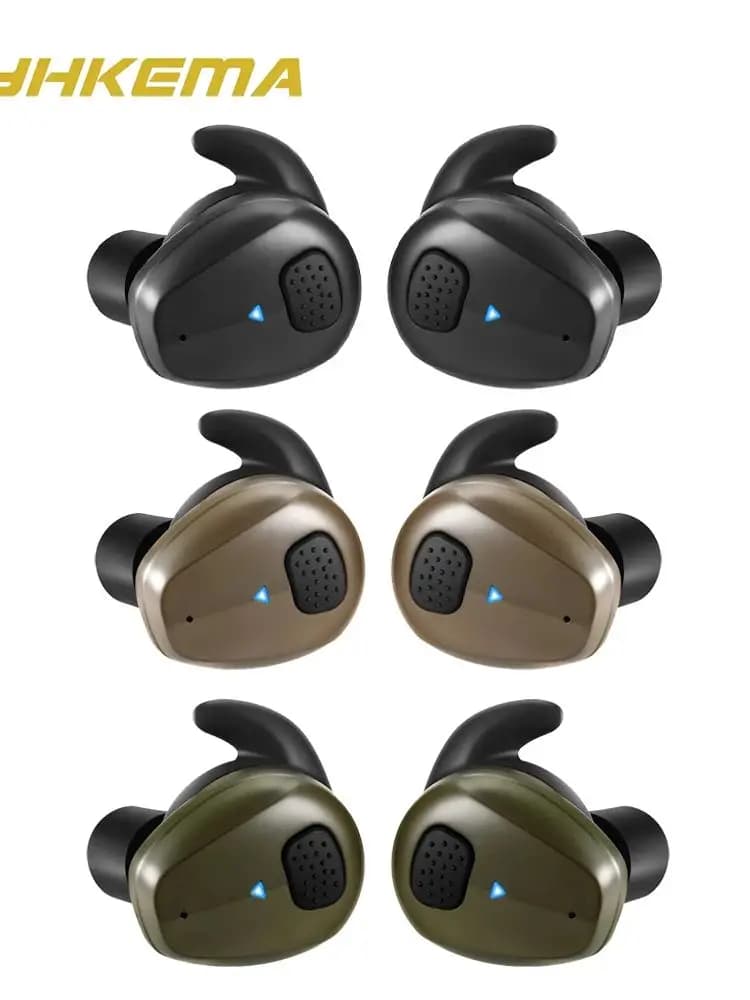 Bouchons d'oreilles de tir YHKEMA NRR27dB - Écouteurs tactiques Bluetooth avec suppression active du bruit pour la protection auditive de la chasse