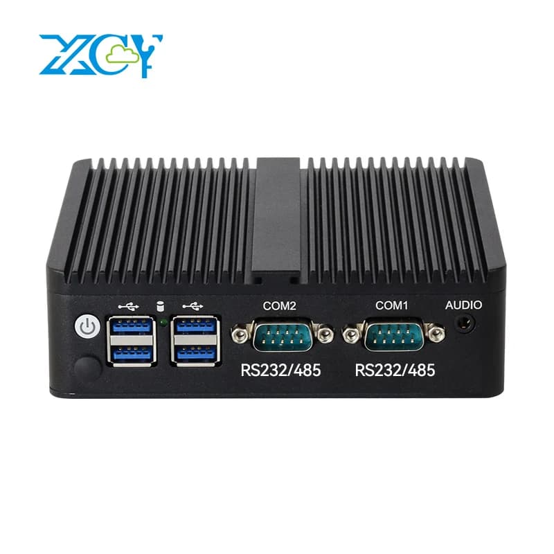 Mini PC Windows 10/11 et Linux, 12e génération, sans ventilateur, Intel Celeron J6412, DDR4, SSD M.2, 2x GbE LAN, RS232, RS485, prise en charge du