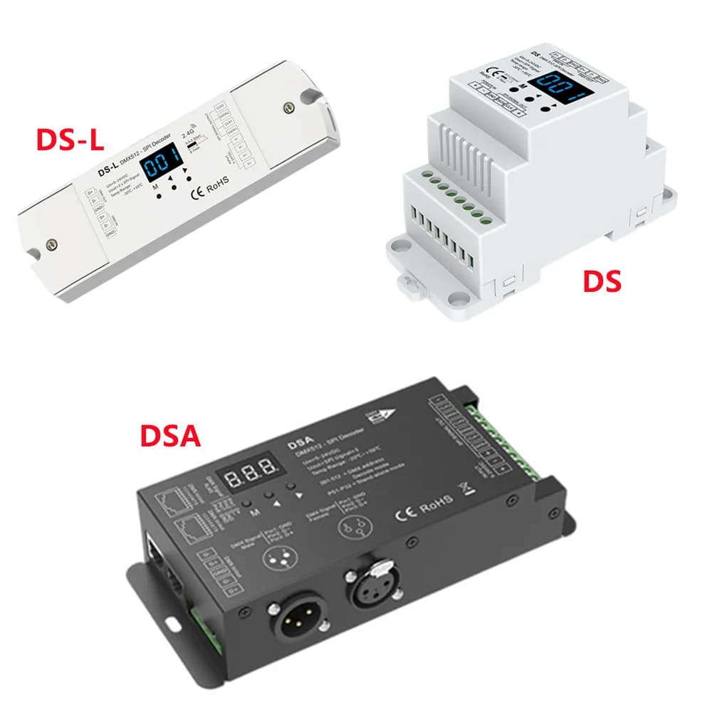 Décodeur DMX512 vers SPI, convertisseur DMX DSA DS-L universel DMX512/1990 Signal numérique vers SPI, prise en charge 6803/2811/ 2812/2801 IC