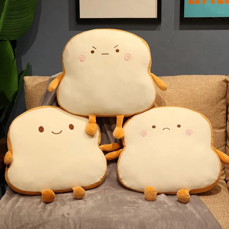 Oreiller en peluche pour pain grillé, nourriture amusante, petit oreiller de canapé en peluche mignon pour adultes, cadeau pour la maison, décor de