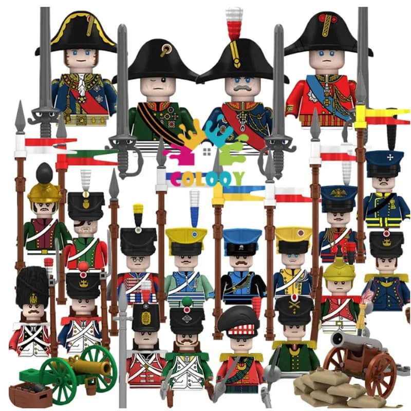 Décennie s de construction pour enfants, jouet médiéval napoléonien, compromis militaire, gouverneur, marine, mini poupées, chevaliers de la