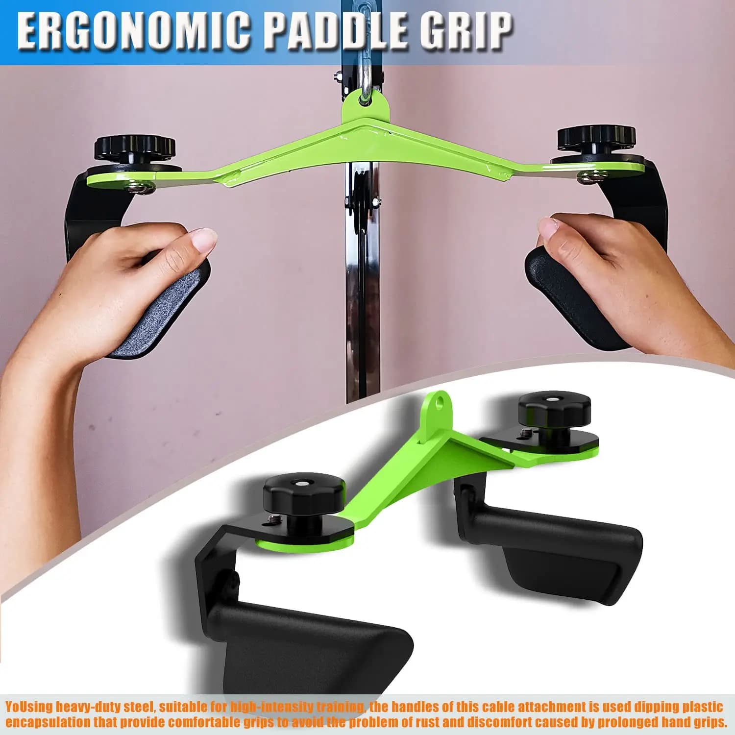 Barre de traction Lat réglable – Fixation de Machine à câble multi-poignées pour l'entraînement de force des bras et l'équipement de