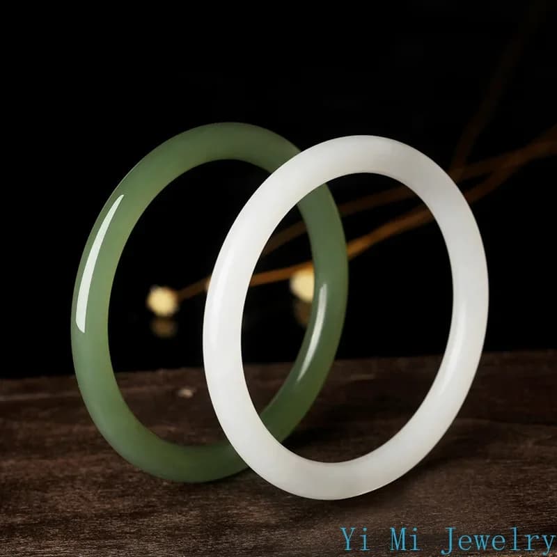 Jade naturel blanc Jade fin rond Bracelet Seiko Fine main anneau Jade Bracelet Bracelets avec breloques de créateur Bracelets pour femme
