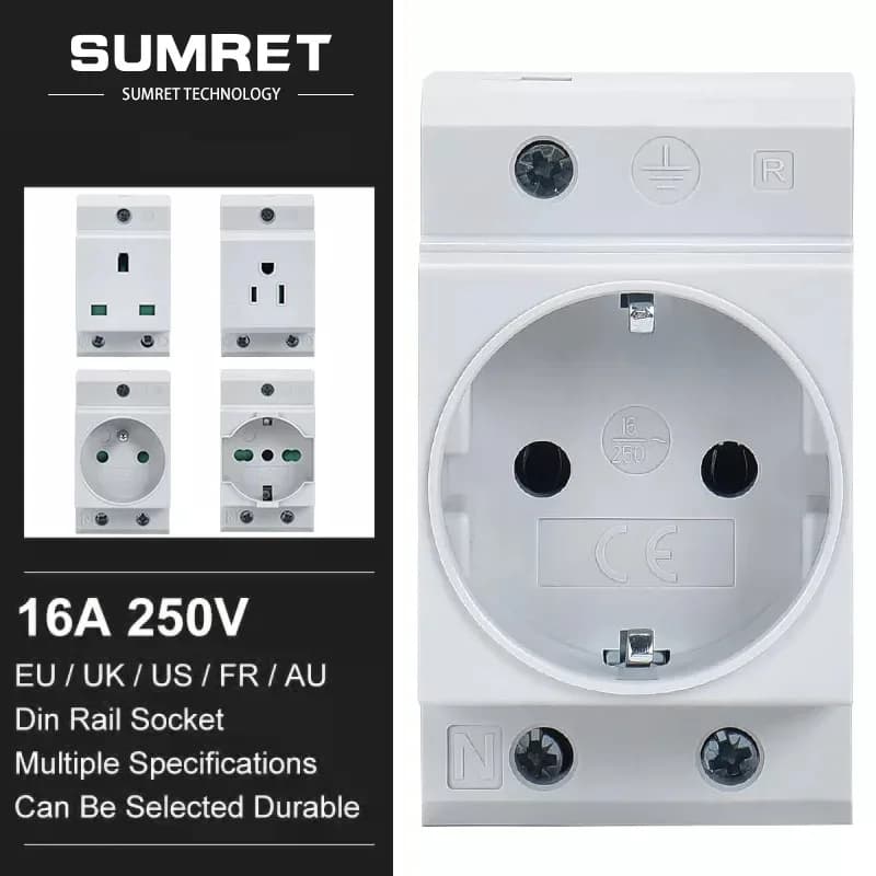 Prise modulaire d'alimentation ca à montage sur Rail Din ue 16A 2/3/4 broches 25A US UK italie France 35mm 250V connecteur AC30