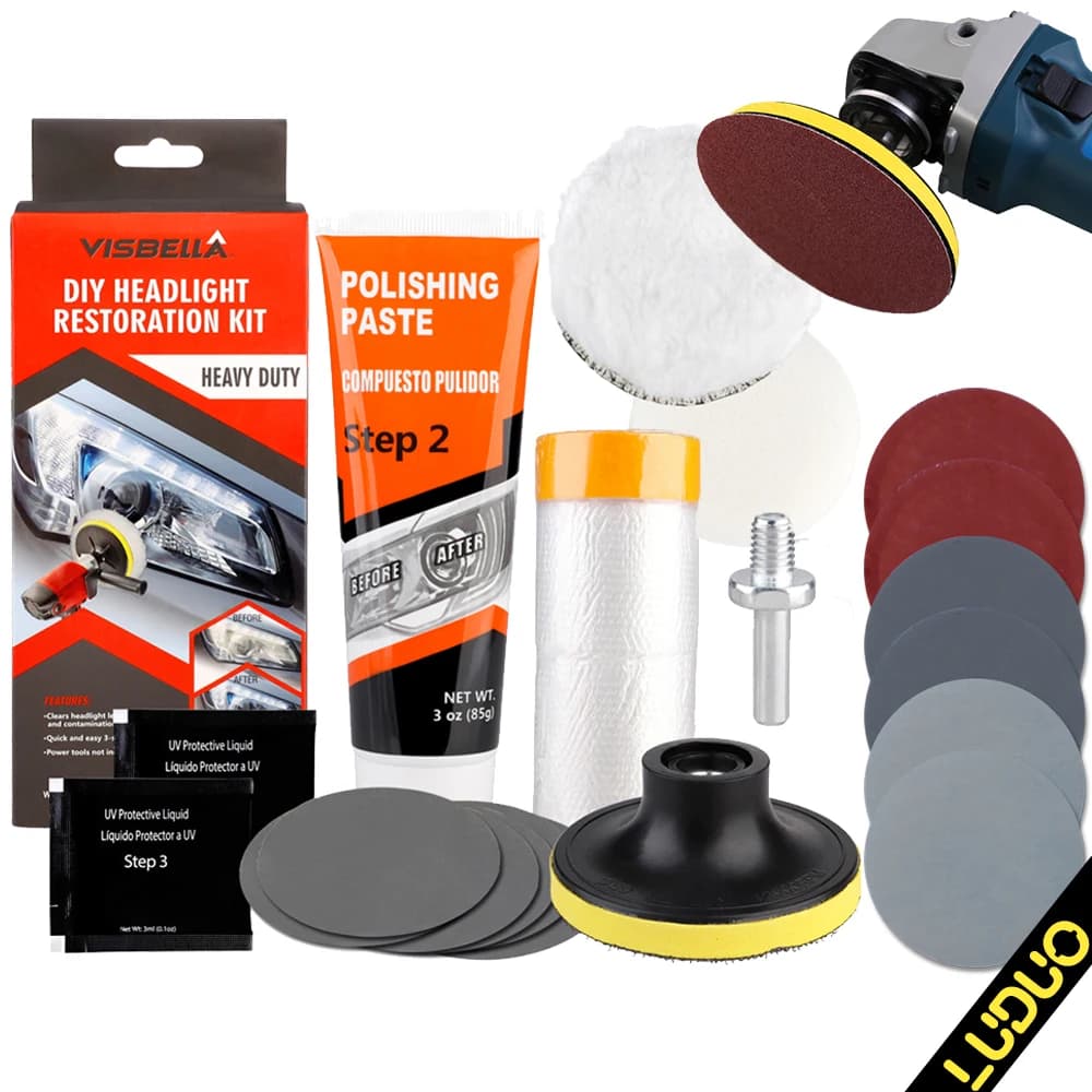 Kit de restauration de phares automobiles, pâte de polissage pour lumière de voiture, protection UV, ensemble de restauration, entretien