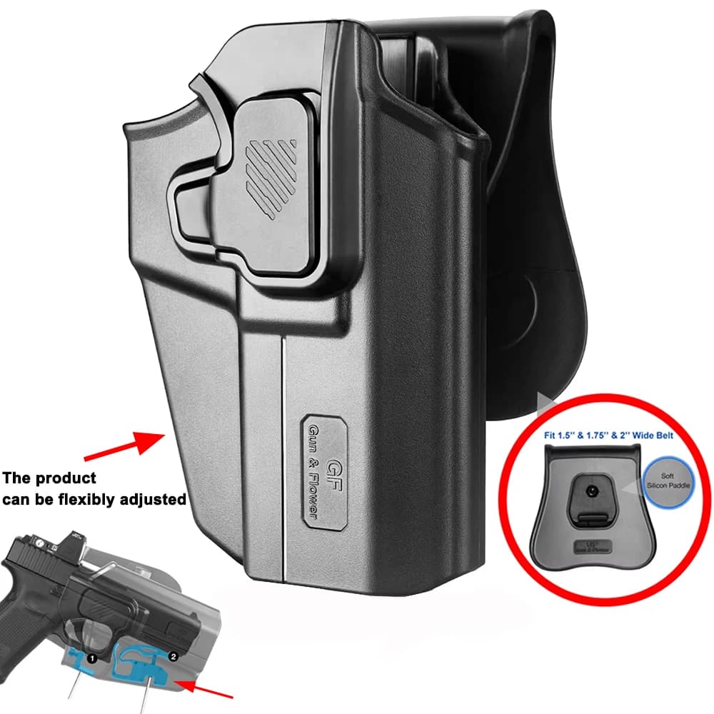 Étui universel OWB pour plus de 100 modèles, compatible avec S&W/Springfield/CZ/Beretta/Taurus/Canik/Walther, déverrouillage par index,