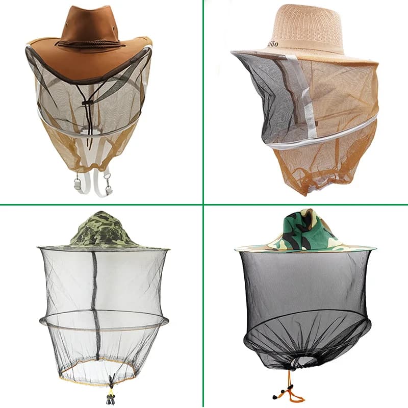 BeeKeeping – chapeau de protection pour abeilles, Anti-abeille, tête à deux couches, chapeau de Camouflage, Combo en voile, masque en maille