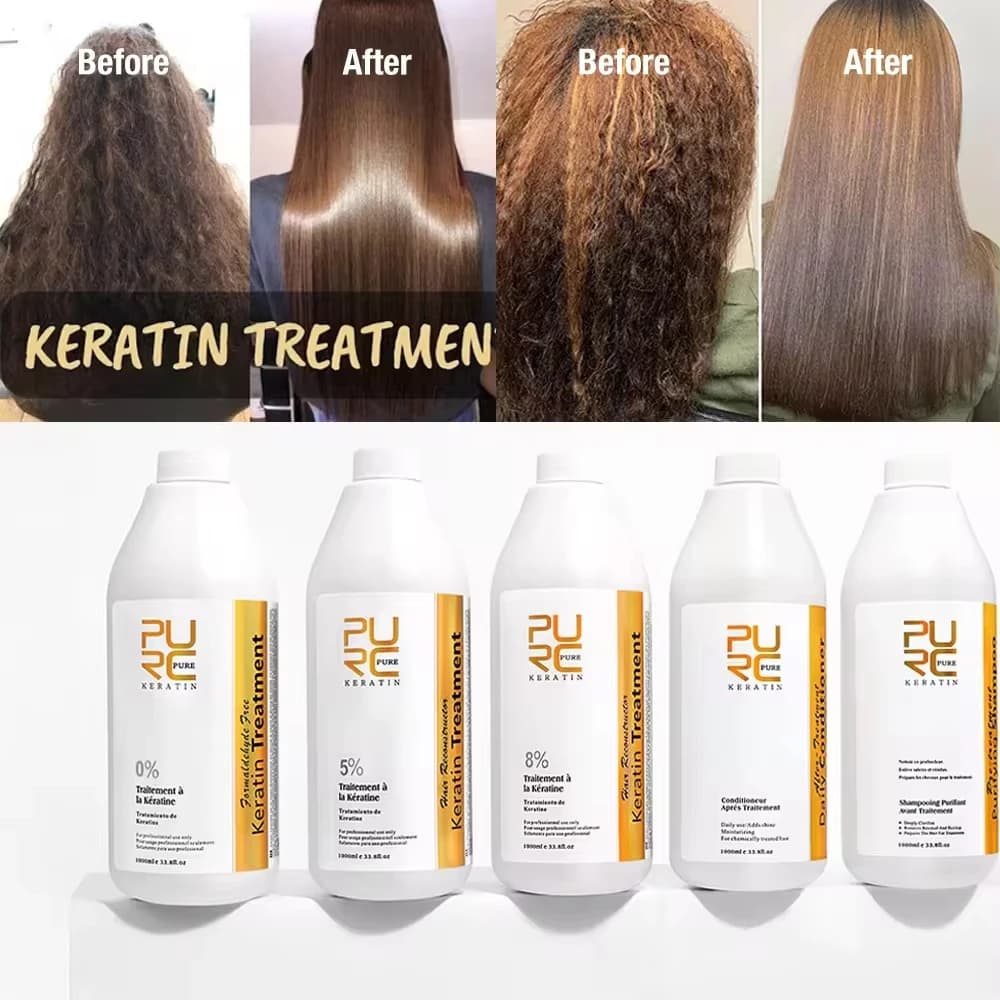PURC-Traitement capillaire brésilien KerBrian, 1000ml, 0%/5%/8%/12%, lissage, lissage, adoucissement des cheveux, salon professionnel