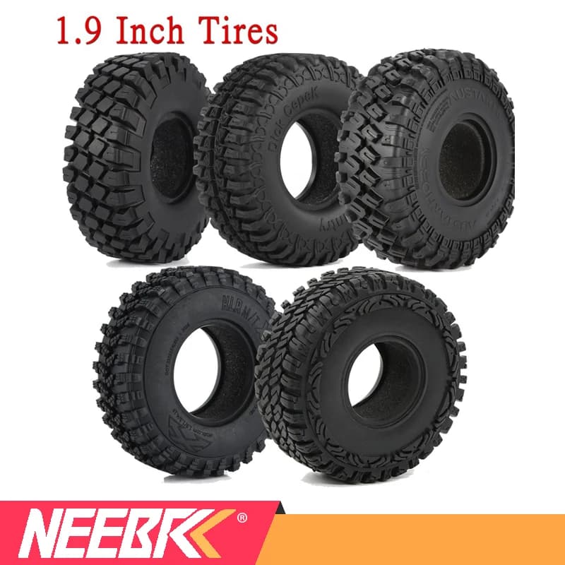 Pneus de roches en caoutchouc de 1.9 pouces, 4 pièces, 100mm 105mm 115mm 120mm pour 1:10 RC Rock Crawler SCX10 90046 D90 TF2 Traxxas TRX-4