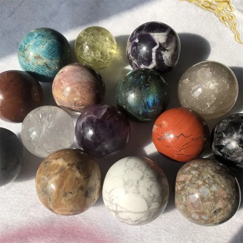 1PC Boule de cristal de quartz en pierre naturelle, minérale, pour massage, guérison, Reiki, méditation, pierre énergétique, décoration