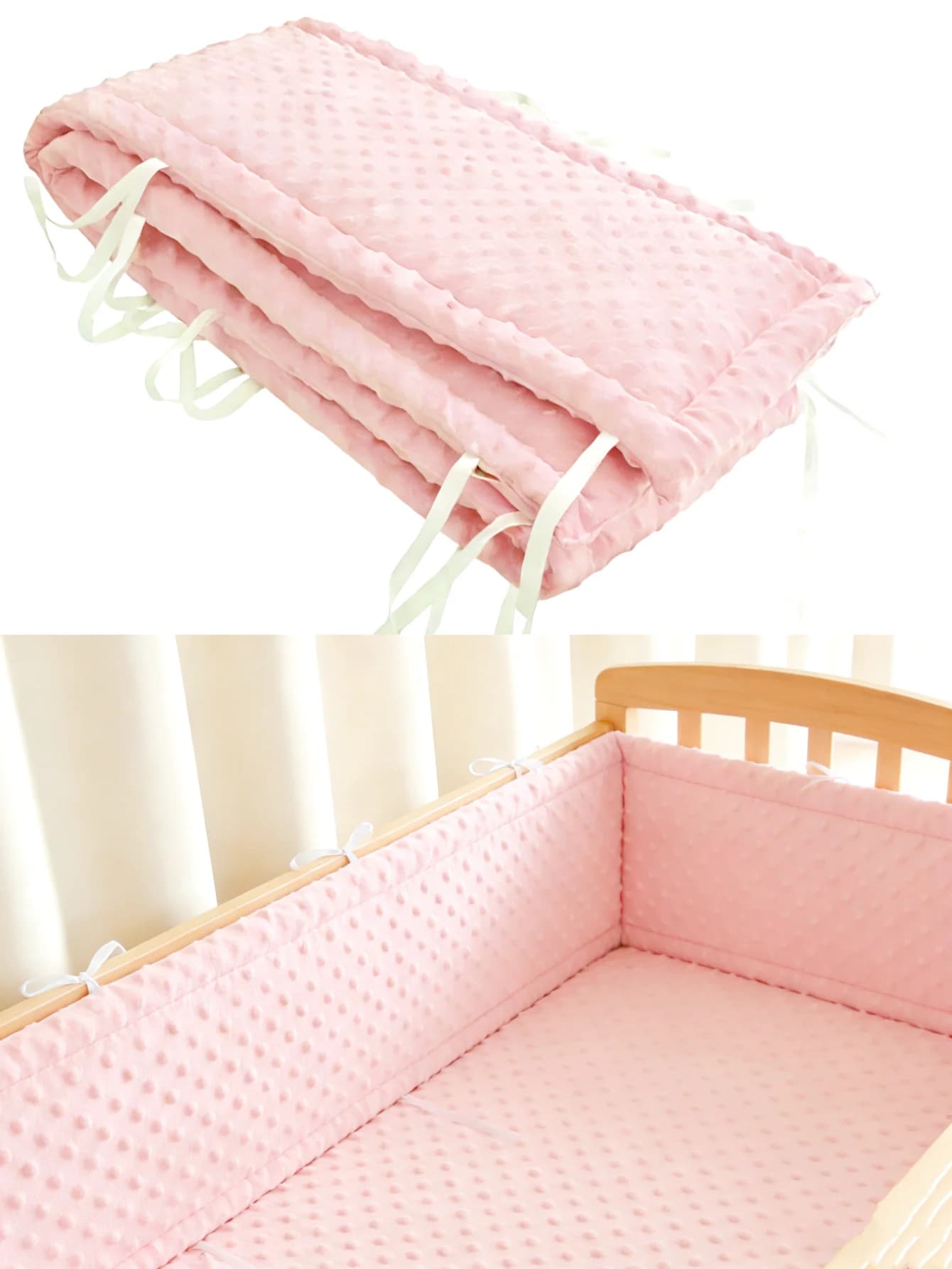 Barrière de lit tressée pour bébé, protection de berceau et lit d'enfant, coussin de protection pour nouveau-nés 2026