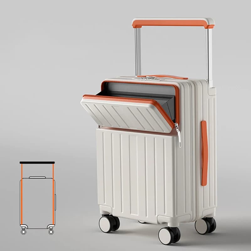 Bagage de voyage valise à biellette large ouverture avant mallette d'embarquement pour ordinateur portable chargement USB 20 "22" 24 "26 pouces