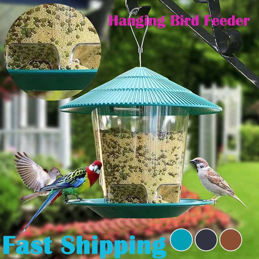 Conteneur étanche pour jardin extérieur, mangeoire à oiseaux, outil d'alimentation face, station d'alimentation pour cacahuètes, distributeur de