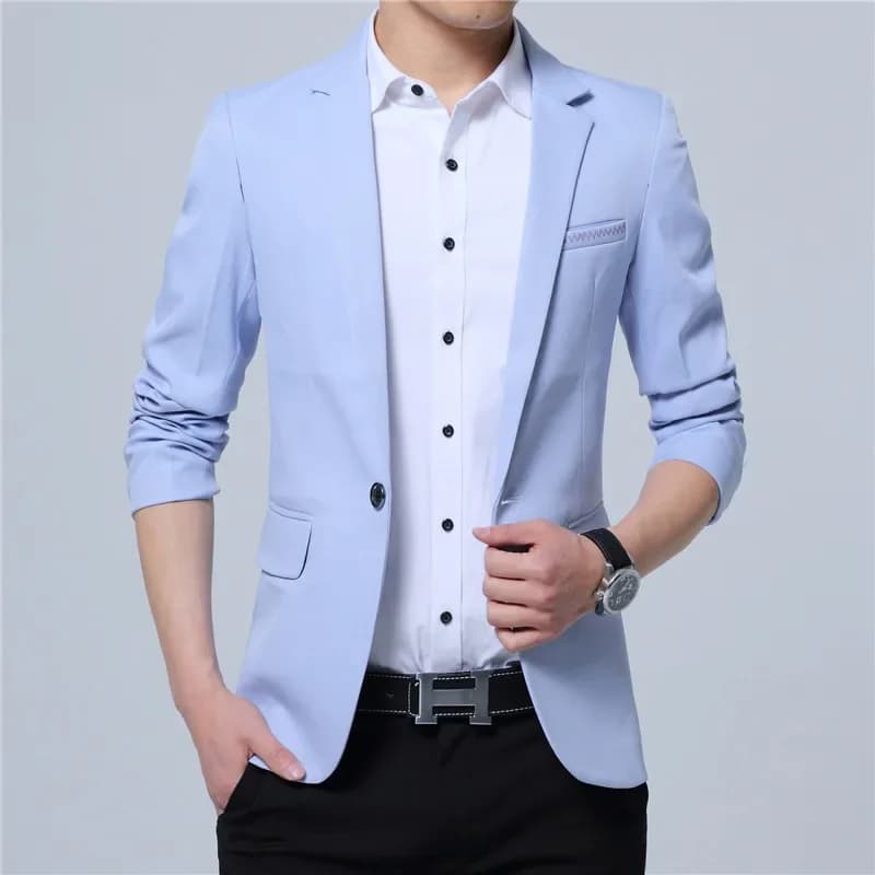 2025 nouvelle mode printemps automne décontracté hommes Blazer coton mince angleterre costume Blaser Masculino mâle veste Blazer hommes taille