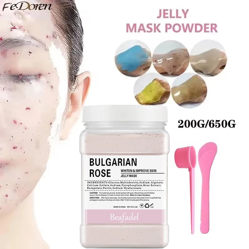Masque de gelée en poudre de Rose, 650g, masque de gelée faciale au collagène cristal hydroplastique pour le visage