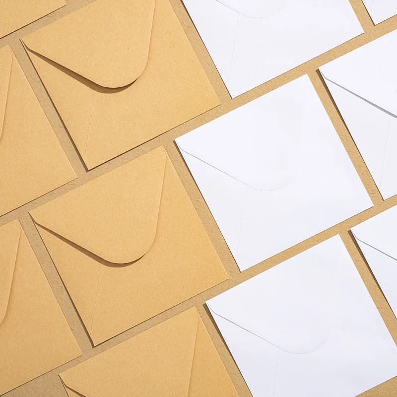 Enveloppes blanches 15x15cm, 50 pièces/lot, pour Invitation de mariage, petites entreprises, 120g, papier Kraft, fournitures de papeterie, sac de