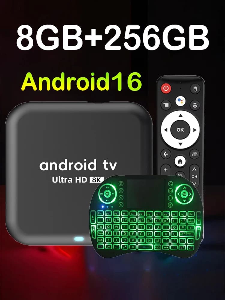 Boîtier TV intelligent YOZHIXU RK3518 Q18 Android 16, décodeur avec Google Assistant, BT6.0, double Wi-Fi 5G, Netflix, lecteur multimédia 8 Go 128