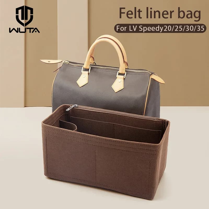 WUTA feutre insérer sac organisateur pour for LV Speedy 20 25 30 35 rabat sac à main sac intérieur maquillage voyage sac à main stockage sac