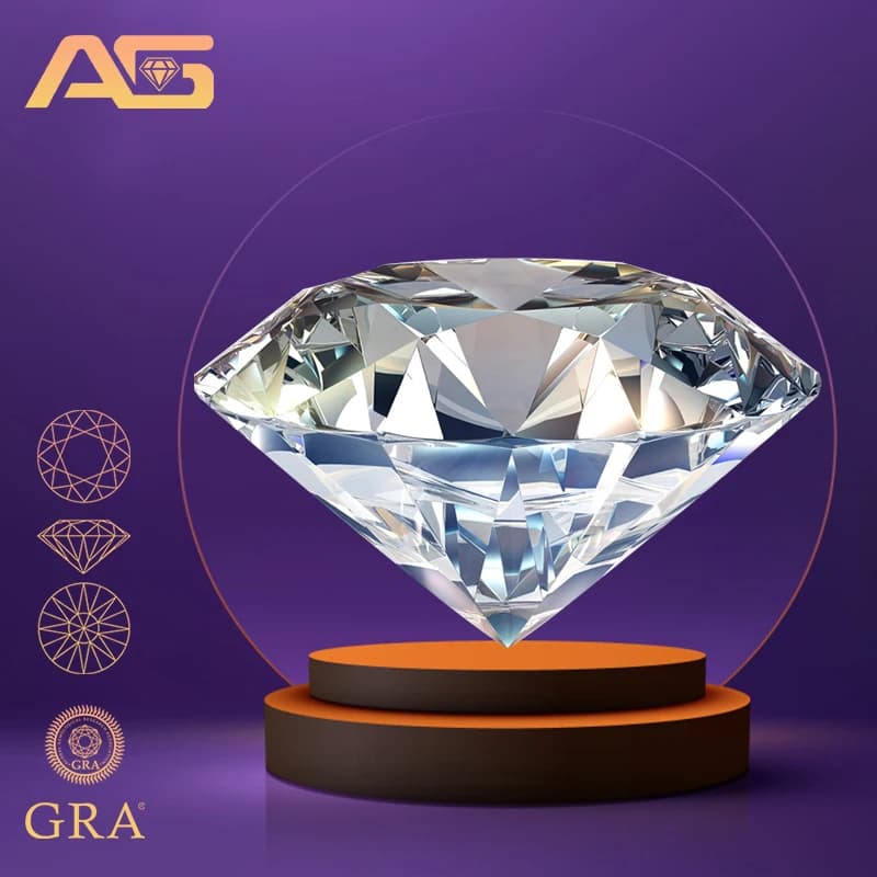 Testeur de diamant Moissanite couleur D Super blanc, pierre ample 0.1-20.0ct 3EX, coupe ronde, avec certificat GRA