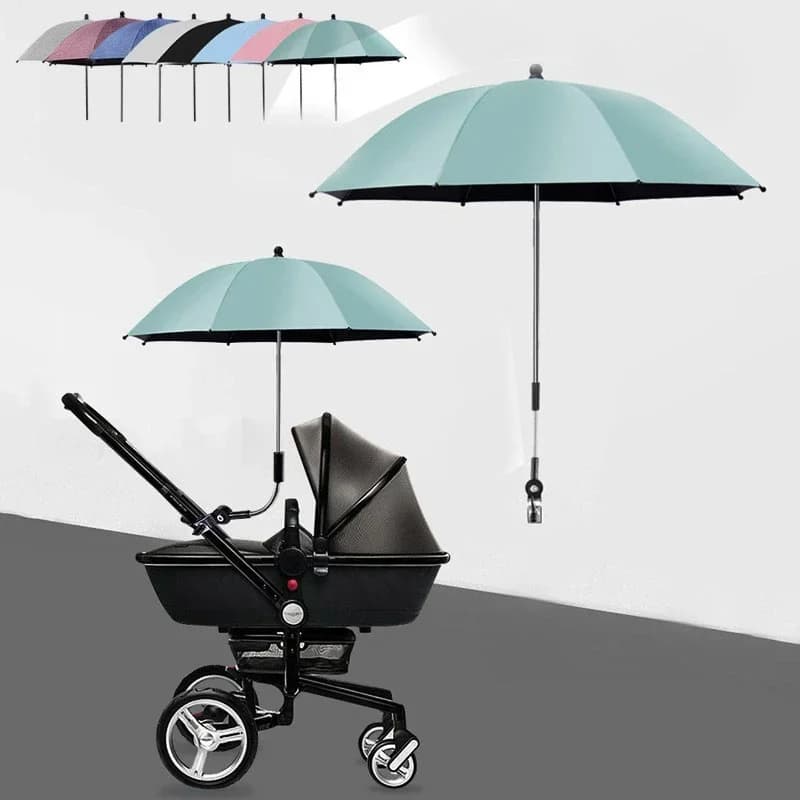 Parapluie universel pour poussette de bébé, protection contre les UV, avec pince, protection solaire, anti-pluie, accessoires