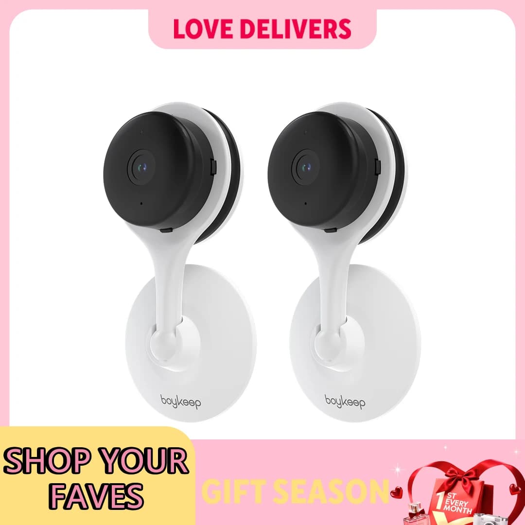 Lot de 2 caméras IP miniatures BoyKeep 5/2,4 GHz WiFi pour la sécurité domestique, caméra de surveillance intelligente pour animaux de compagnie,