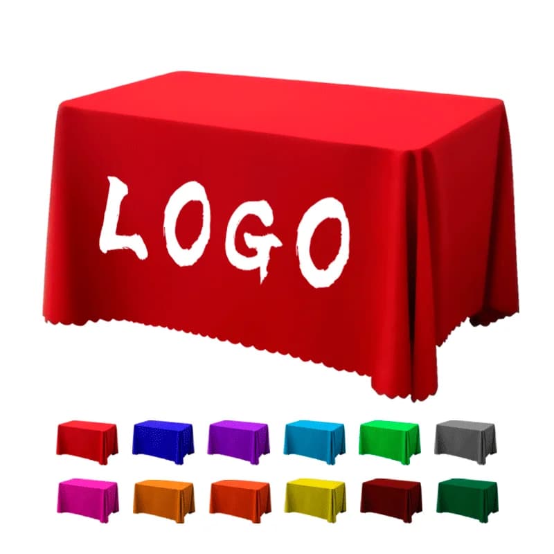Nappe personnalisée en polyester, capable d'impression de logos/images/texts, 4 pieds, 6 pieds, 8 pieds