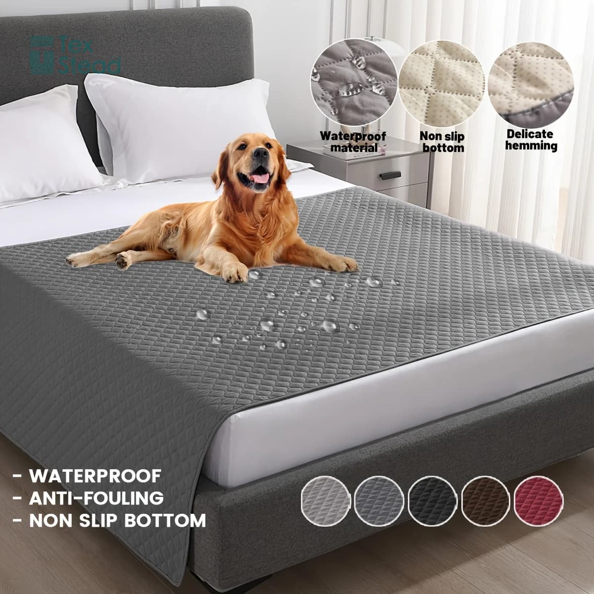 Housse de lit anti-fuite et antidérapante pour chien, couverture pour animaux de compagnie, tapis de lit pour canapé, protection de matelas pour