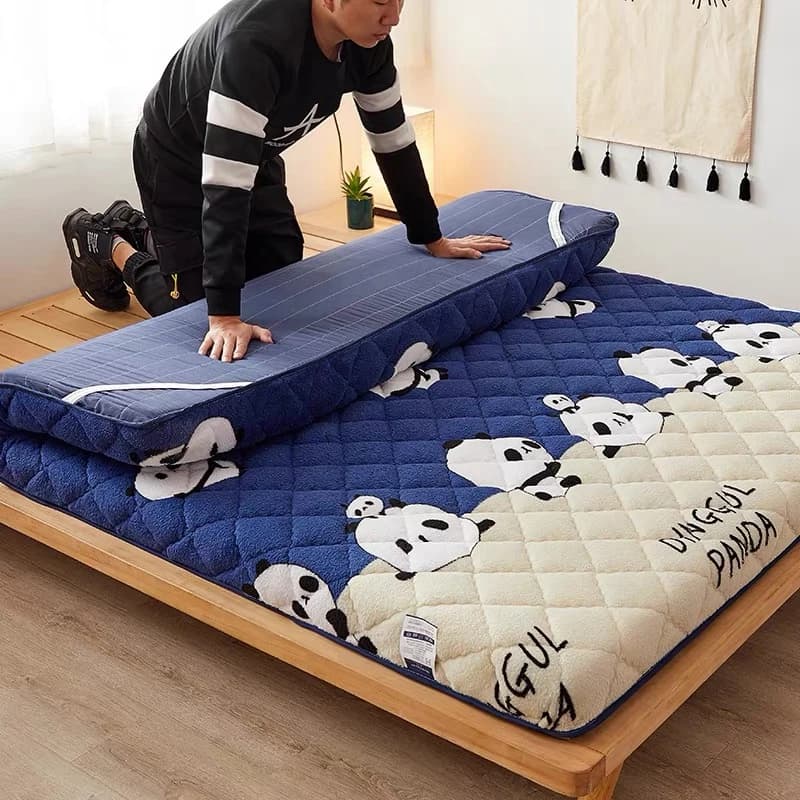 Matelas portable en laine d'agneau, tatami, futon, glouton, rembourrage en coton, dortoir étudiant, coussin doux non ald