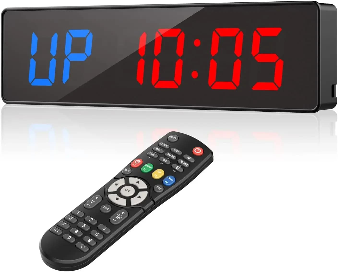 Minuterie d'Entraînement Améliorée pour Gym, Horloge d'Entraînement à Intervalle, Chiffre LED avec Télécommande, 12.6x3.5 Pouces