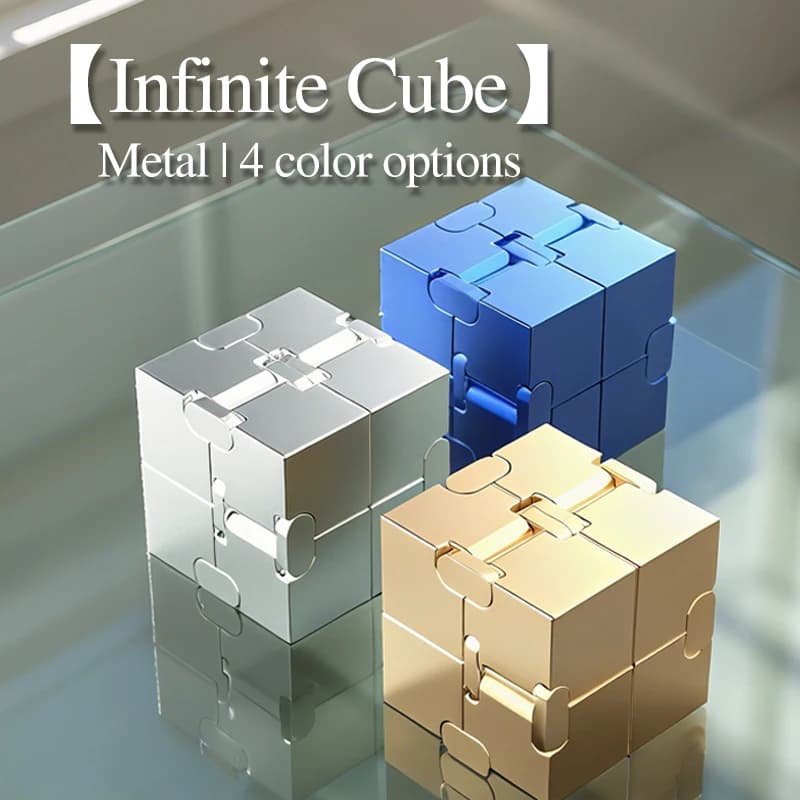 Cube Métallique Tendance Amélioré - Jouet Anti-Anxiété et de Décompression, Jeu d'Éveil Cérébral pour TDAH, Gadget Créatif de Bureau, Jouet
