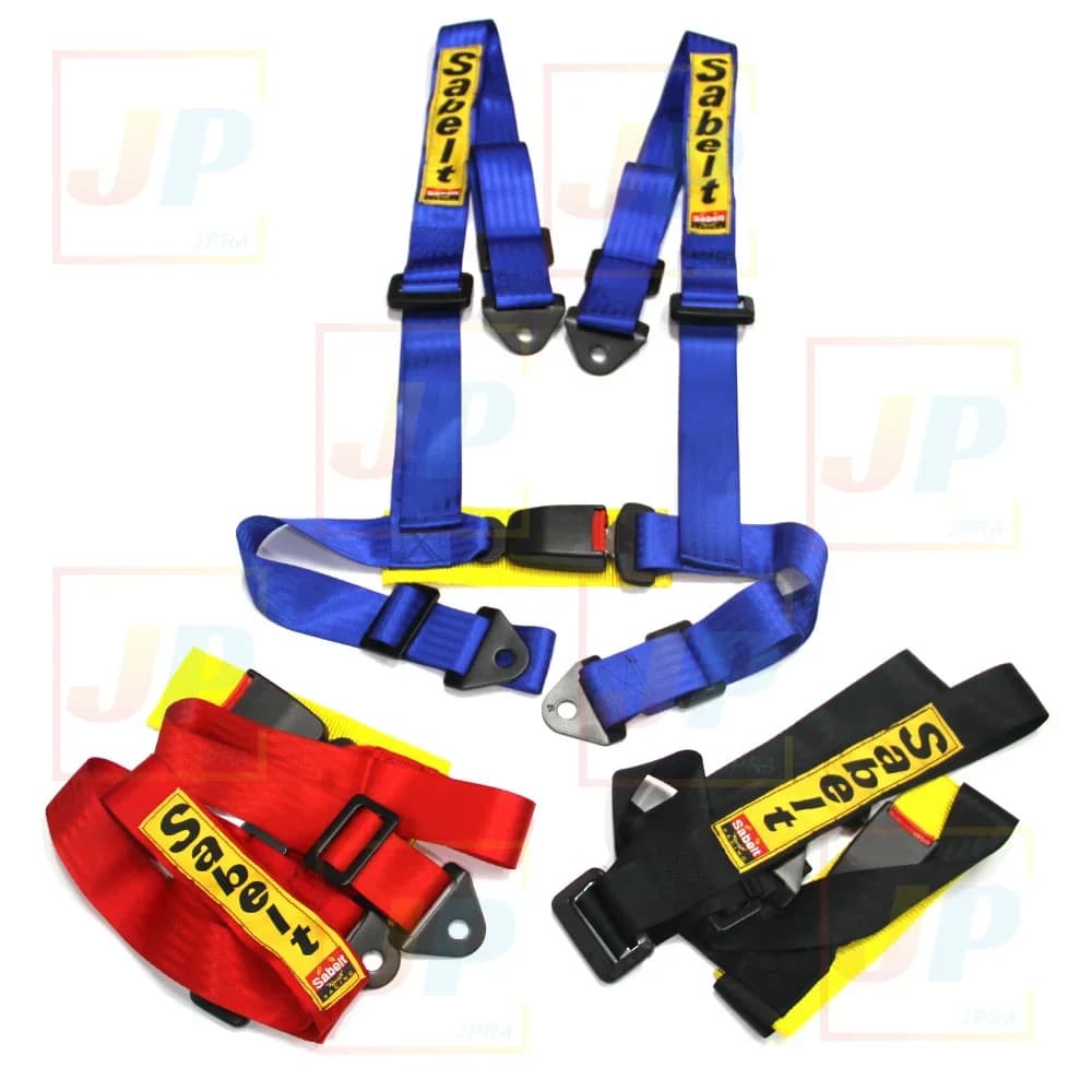 JDM Sabelt Racing Harnais de sécurité encliquetable à 4 points – Ceinture de sécurité universelle pour voiture de 2", montage sur boulon de