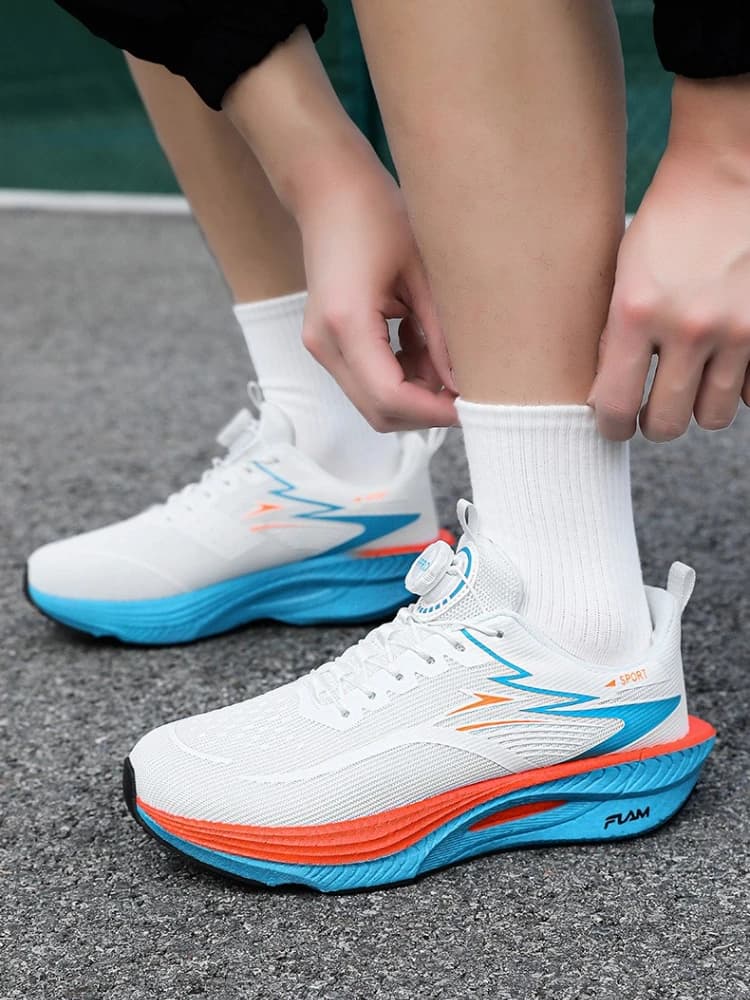Chaussures de course Marathon pour hommes, avec plaque en carbone, coussin d'air, respirantes, légères, confortables, antidérapantes, pour femmes