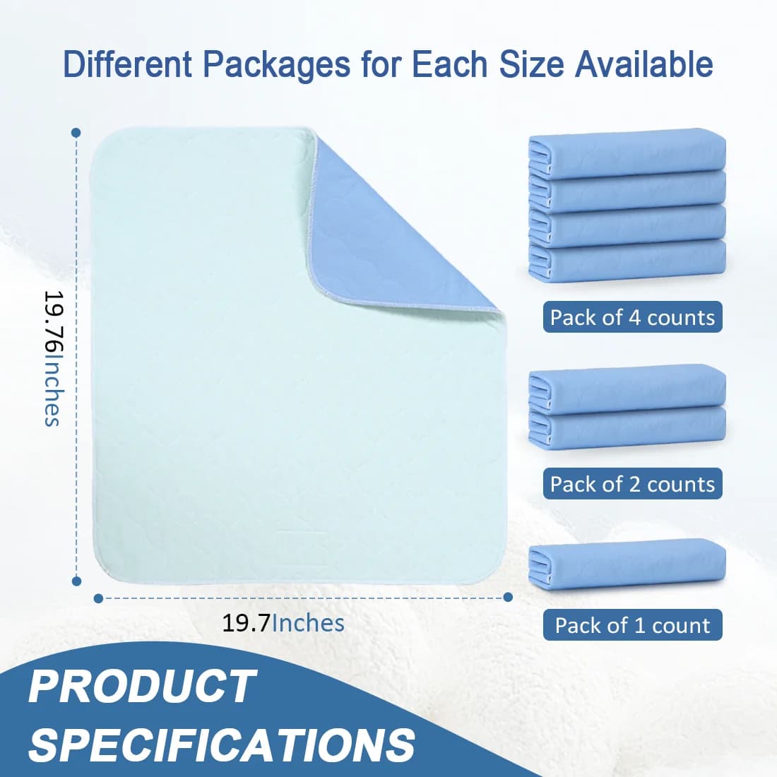 Ehucon Alèse Lavable 4 Couches - Haute Absorption pour Incontinence (Doux, Imperméable, Personnes  gées/Patients, Format Univers