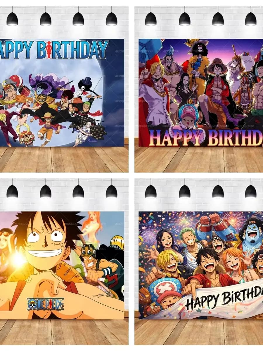 Toile de fond photo One Piece Pirate pour anniversaire de garçons, décorations de fête sur l'île, arrière-plan photographique, accessoires de