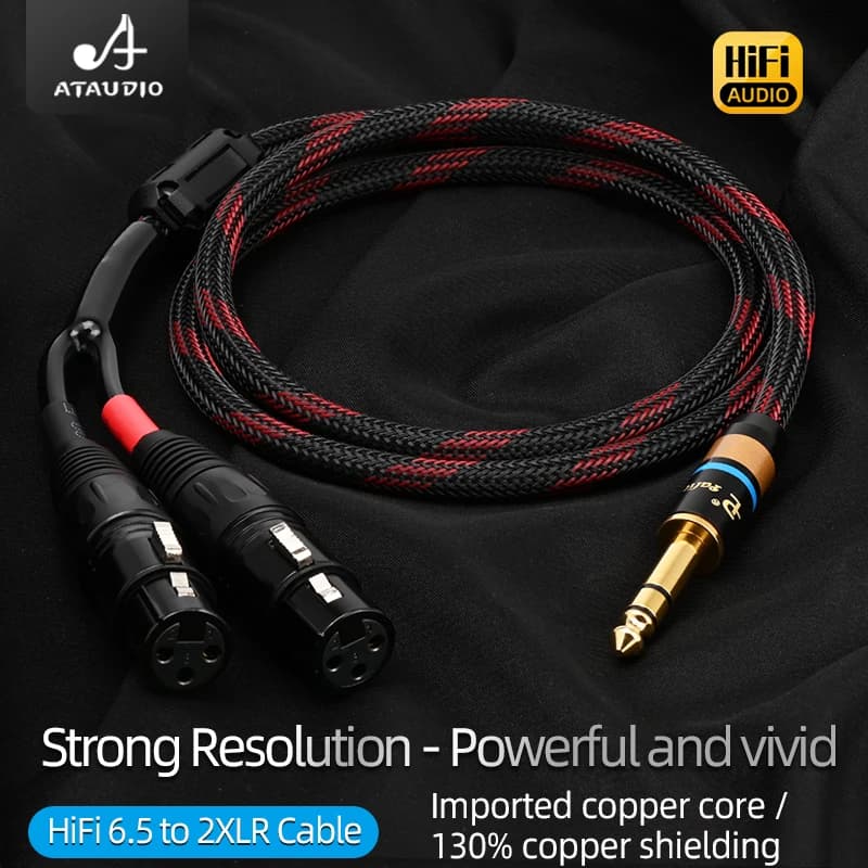 Câble Audio haut de gamme 6.5mm TRS vers XLR séparateur en Y pour Microphone 6N OFC 6.5mm stéréo vers 2 adaptateur XLR 6.35 câble Jack mâle