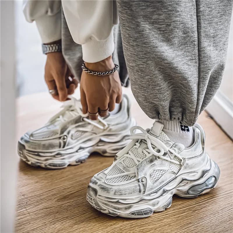 Baskets à plateforme hommes chaussures décontractées respirantes pour hommes chaussures de Sport d'été hommes chaussures de Style de rue mâle