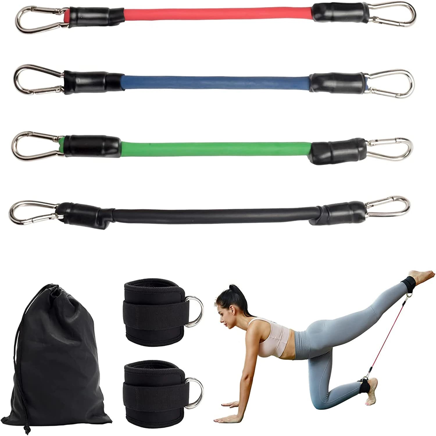 Combinaison de bande de résistance élastique, sangles de cheville, équipement de gymnastique, fitness pour les jambes à la maison, équipement de