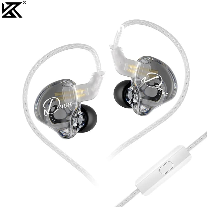 Écouteurs HiFi KZ Dawn 10MM à double transducteur dynamique, intra-auriculaires, pour le gaming, le sport, la musique, le DJ, la scène, avec